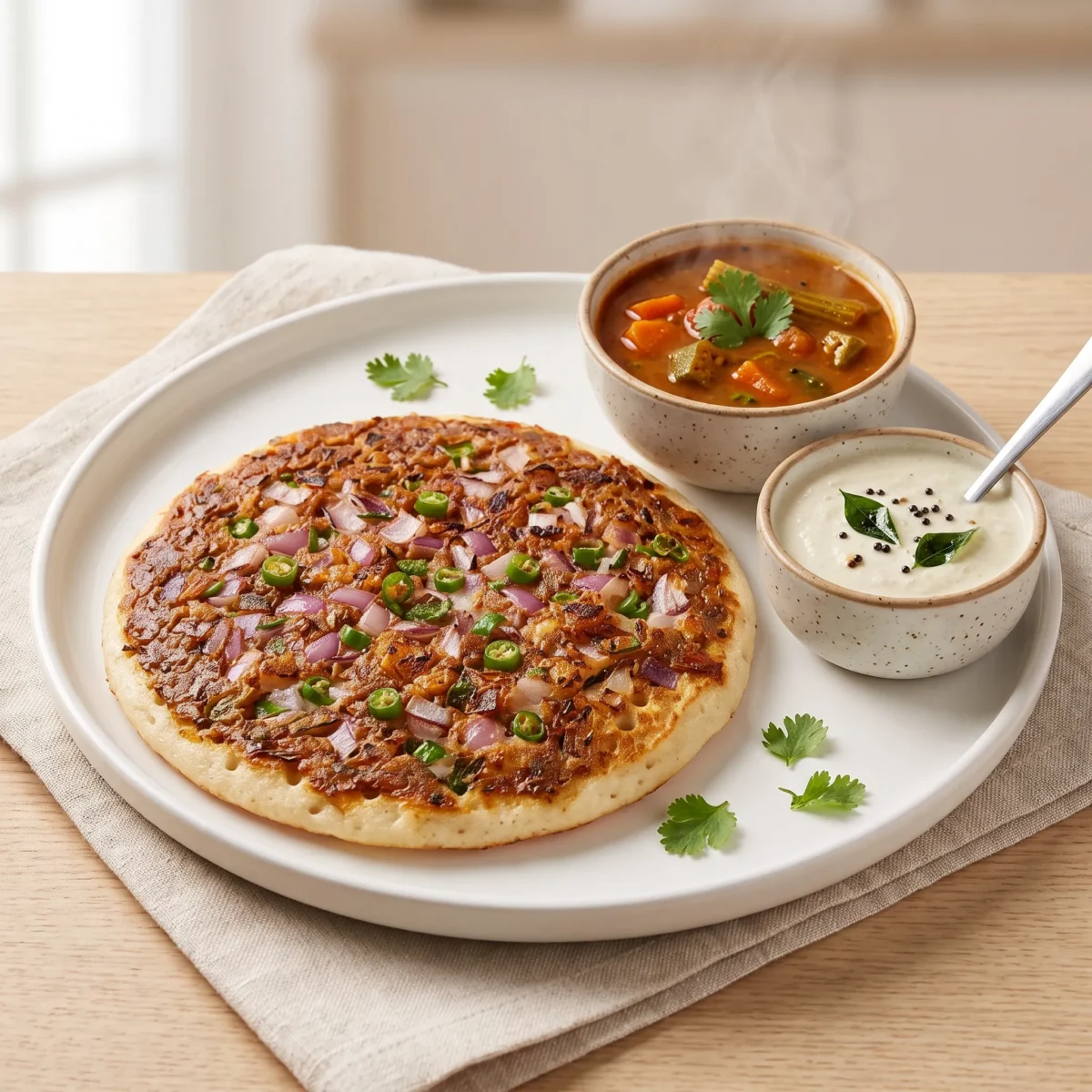 Onion Chili Uttapam
