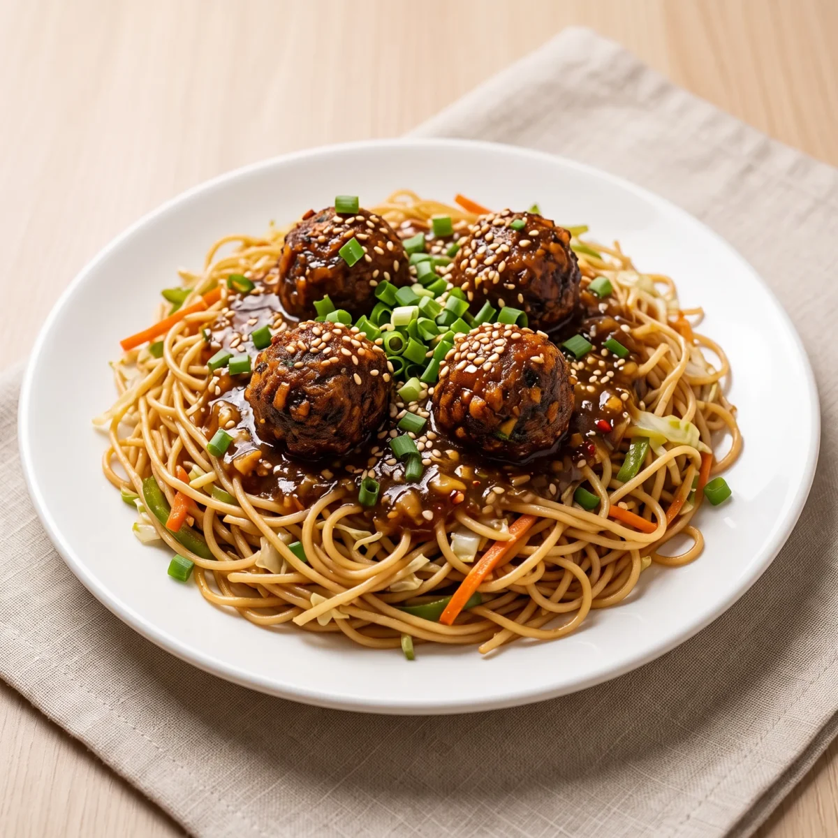 Veg. Noodles with Manchurian